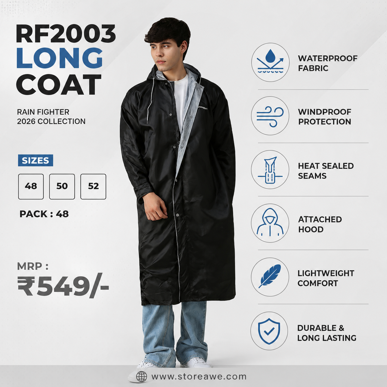 Zeel Rain Fighter Long Coat (RF2003)