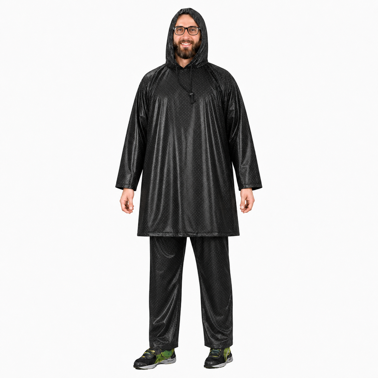 Black Dot Poncho Suit