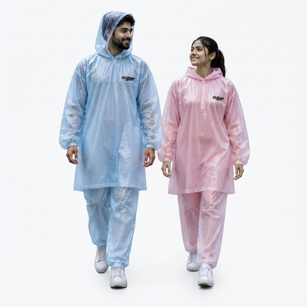Blue Dot Poncho Suit